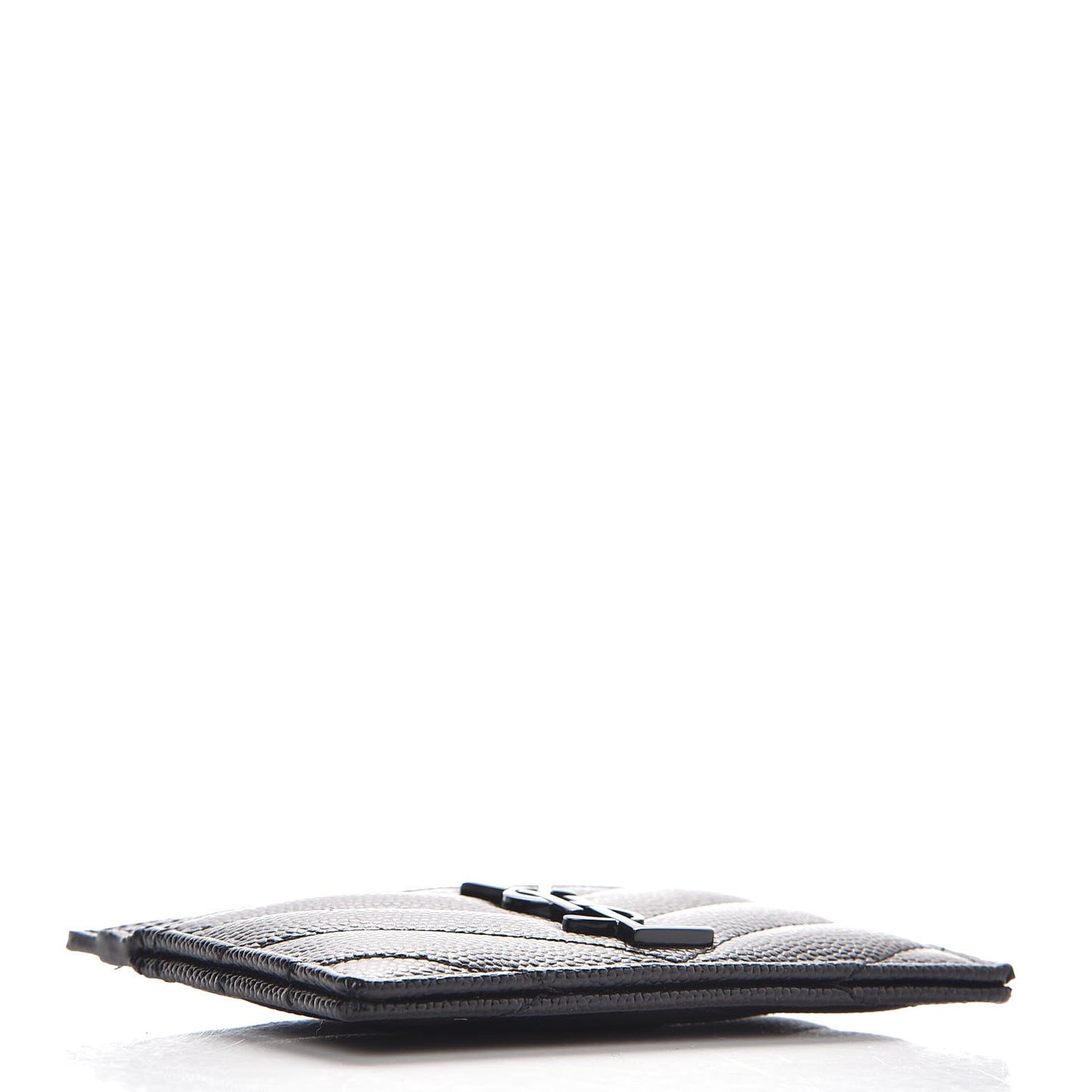 Grain De Poudre Matelasse Chevron Monogram Credit Card Case Black