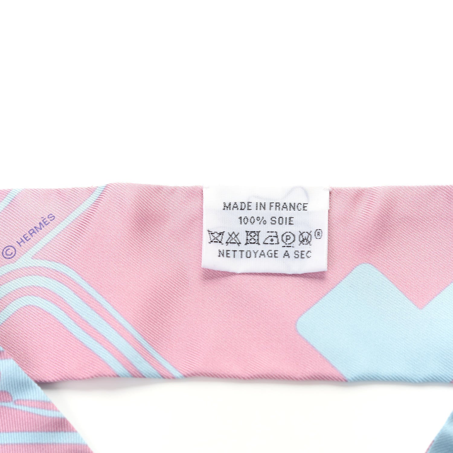 Hermes Silk Les Coupes Tattoo Twilly Ciel Vieux Rose 4 of 4