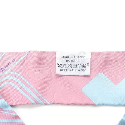 Hermes Silk Les Coupes Tattoo Twilly Ciel Vieux Rose 4 of 4