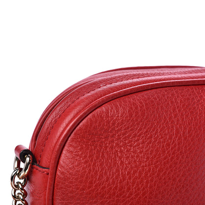 Gucci Pebbled Calfskin Mini Soho Chain Bag Tabasco Red 8 of 13