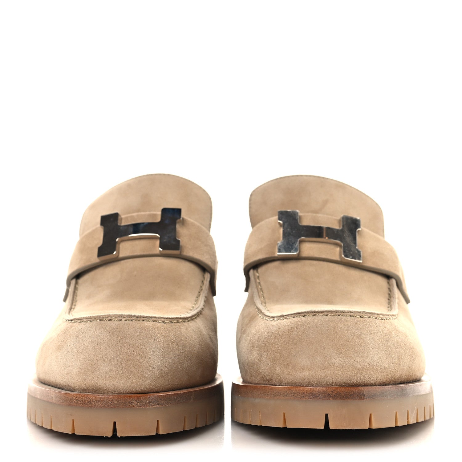 Hermes Suede Goatskin Flore 60 Mules 35.5 Beige 3 of 10