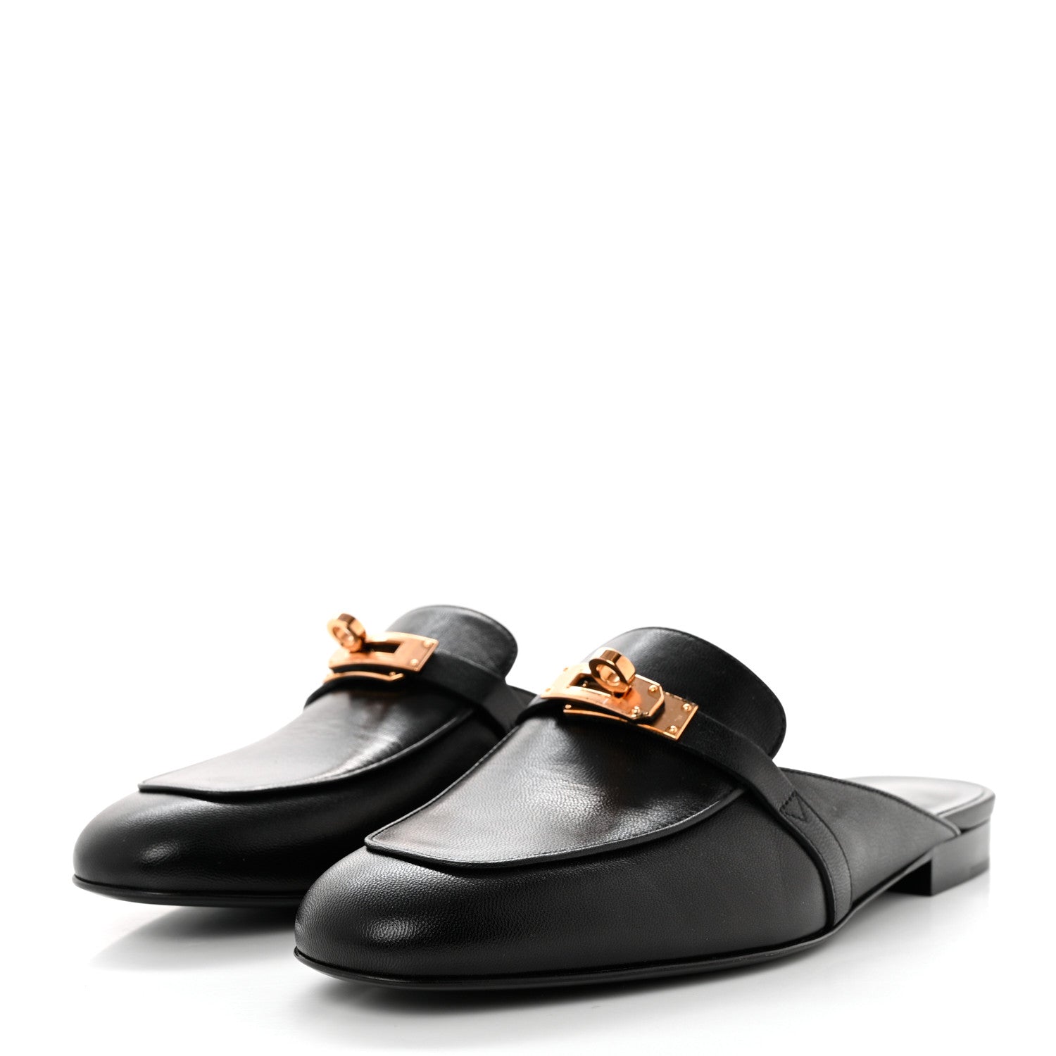 Hermes Goatskin Oz Mules 39 Black 3 of 9