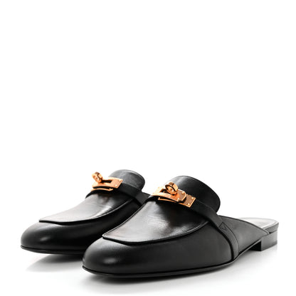 Hermes Goatskin Oz Mules 39 Black 3 of 9