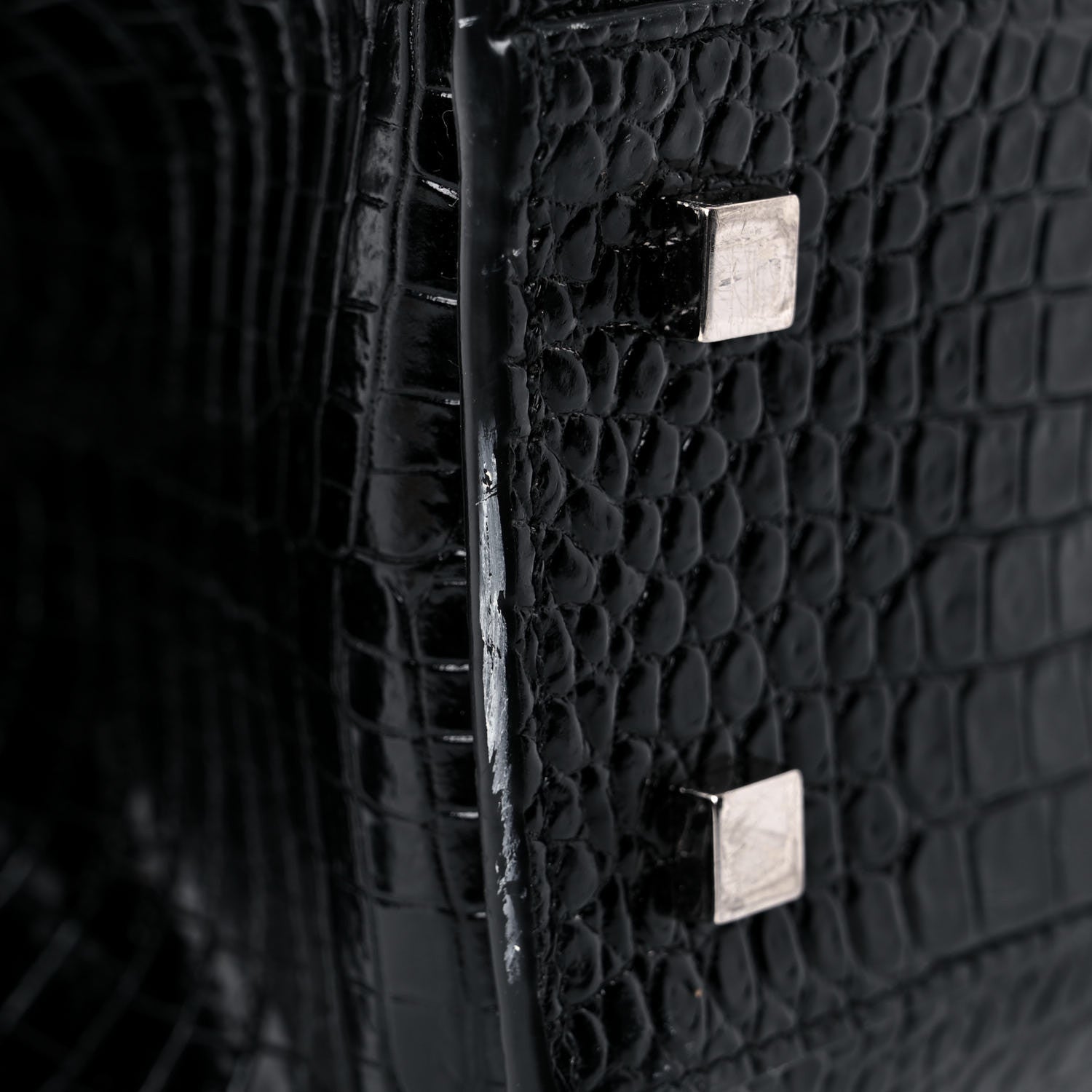 Saint Laurent Calfskin Crocodile Embossed Small Uptown Tote Black 19 of 23