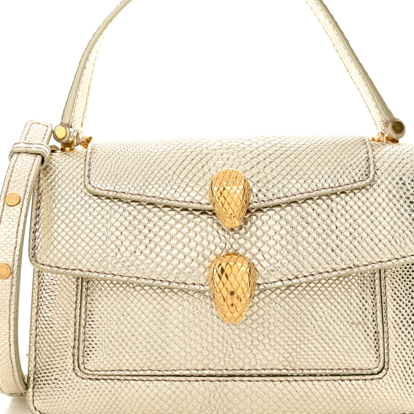 x ALEXANDER WANG Metallic Karung Serpenti Top Handle Belt Bag Light Gold