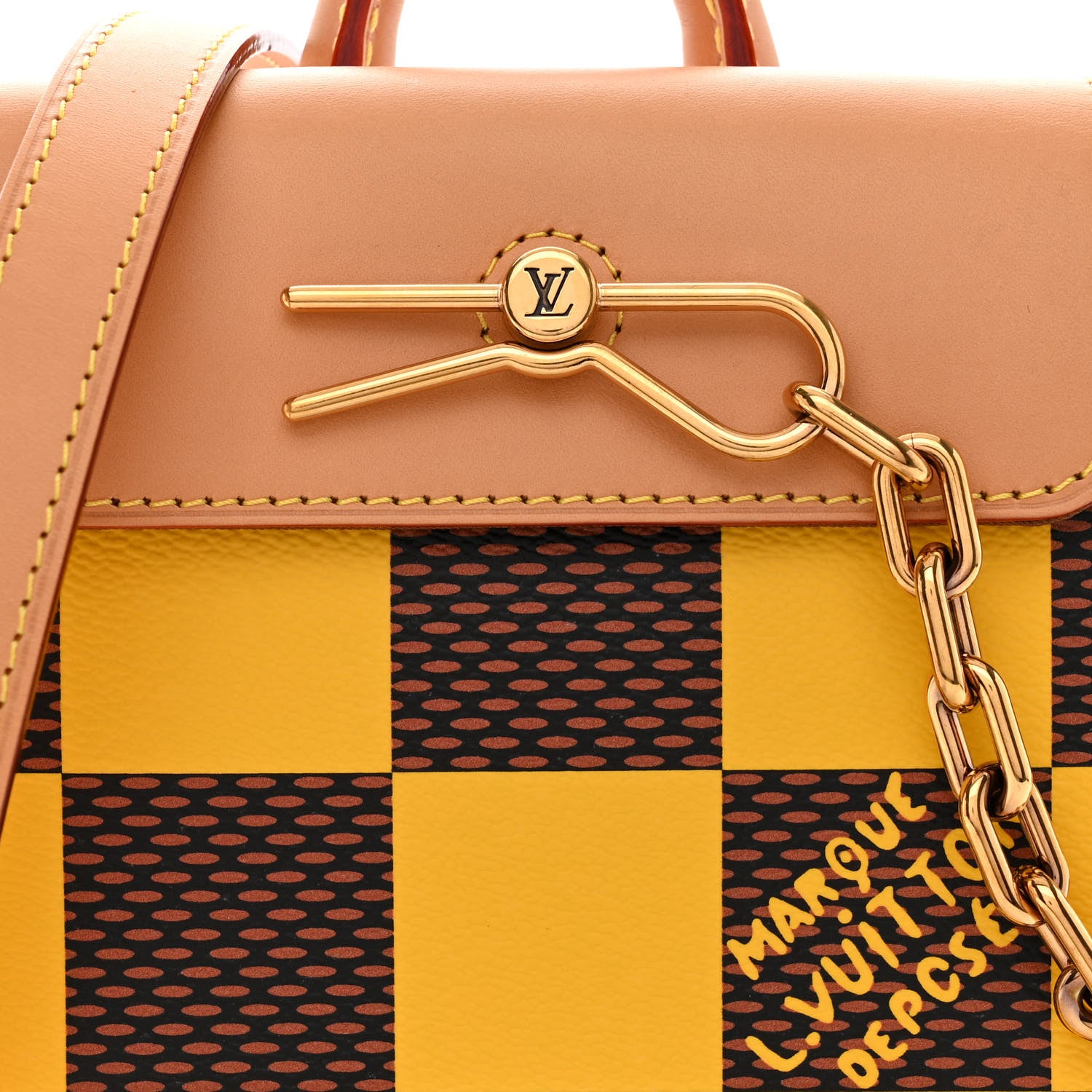 Louis Vuitton Damier Pop Nano Steamer Yellow 7 of 9