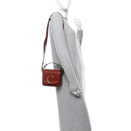 Chloe Shiny Calfskin Suede Mini C Double Carry Sepia Brown 2 of 10