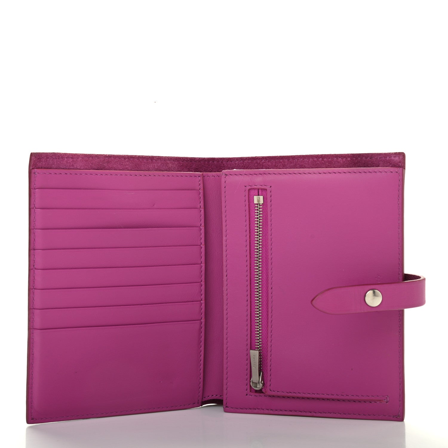 Celine Grained Calfskin Medium Multifunction Strap Wallet Magenta 5 of 14