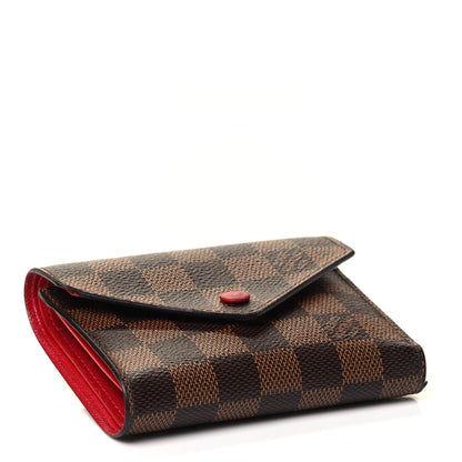 Louis Vuitton Damier Ebene Victorine Wallet Red 3 of 4