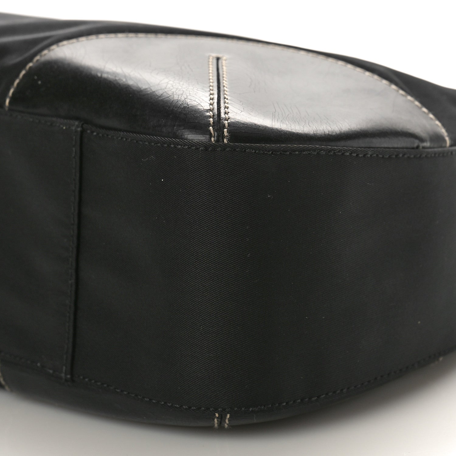 Prada Calfskin Tessuto Nylon Easy Shoulder Bag Black 8 of 10