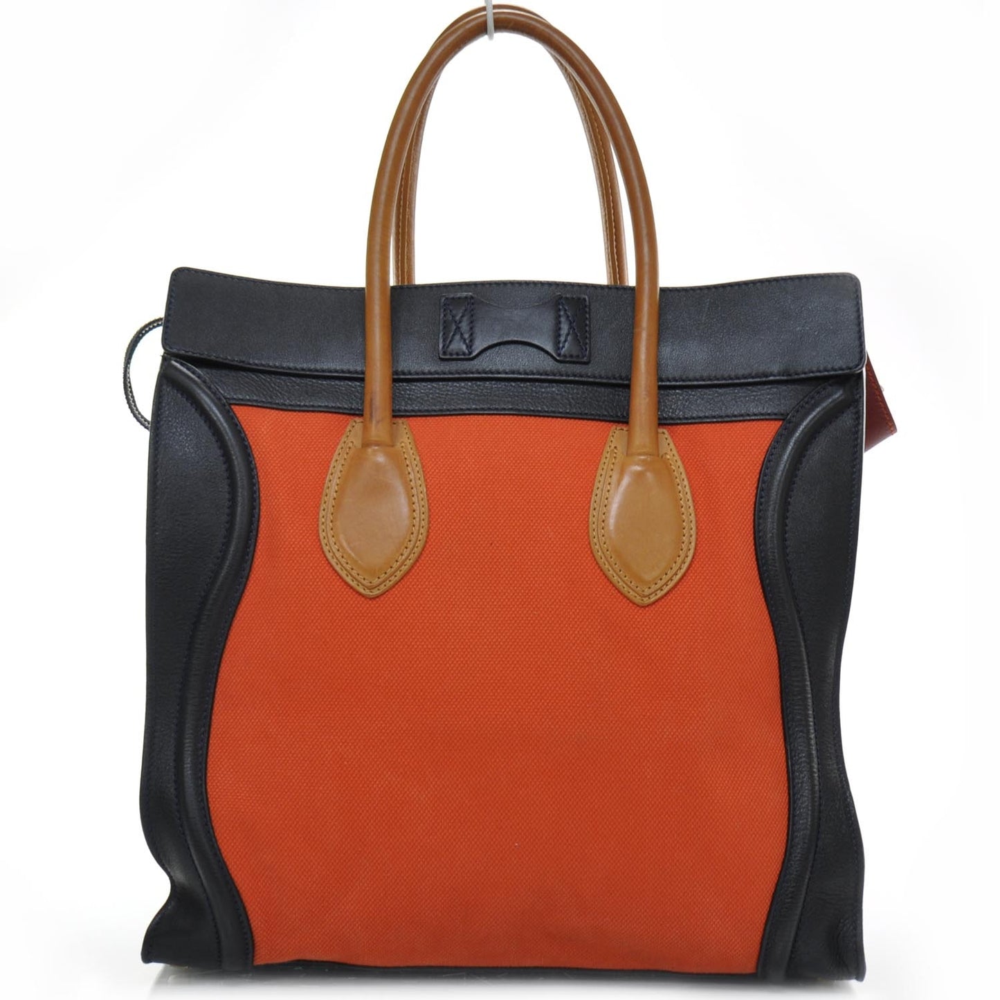 Leather and Linen Medium Tri-Color Luggage Poppy