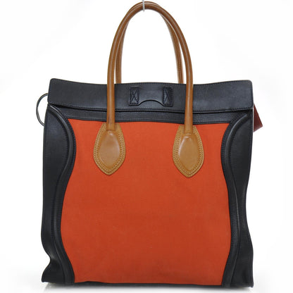 Celine Leather and Linen Medium Tri-Color Luggage Poppy 4 of 8