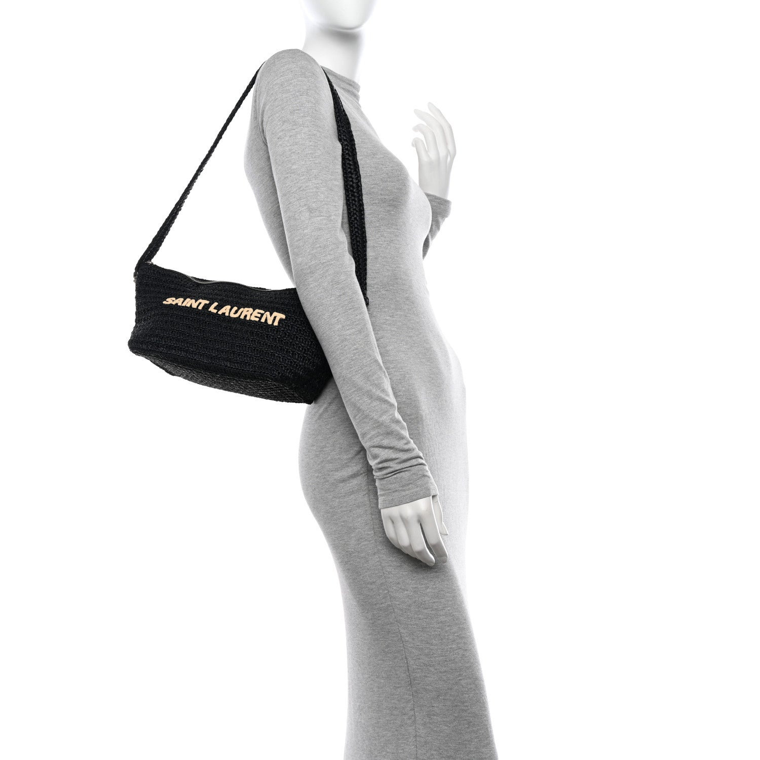 Saint Laurent Raffia Le Crossbody Black 2 of 13