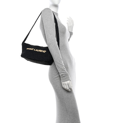 Saint Laurent Raffia Le Crossbody Black 2 of 13