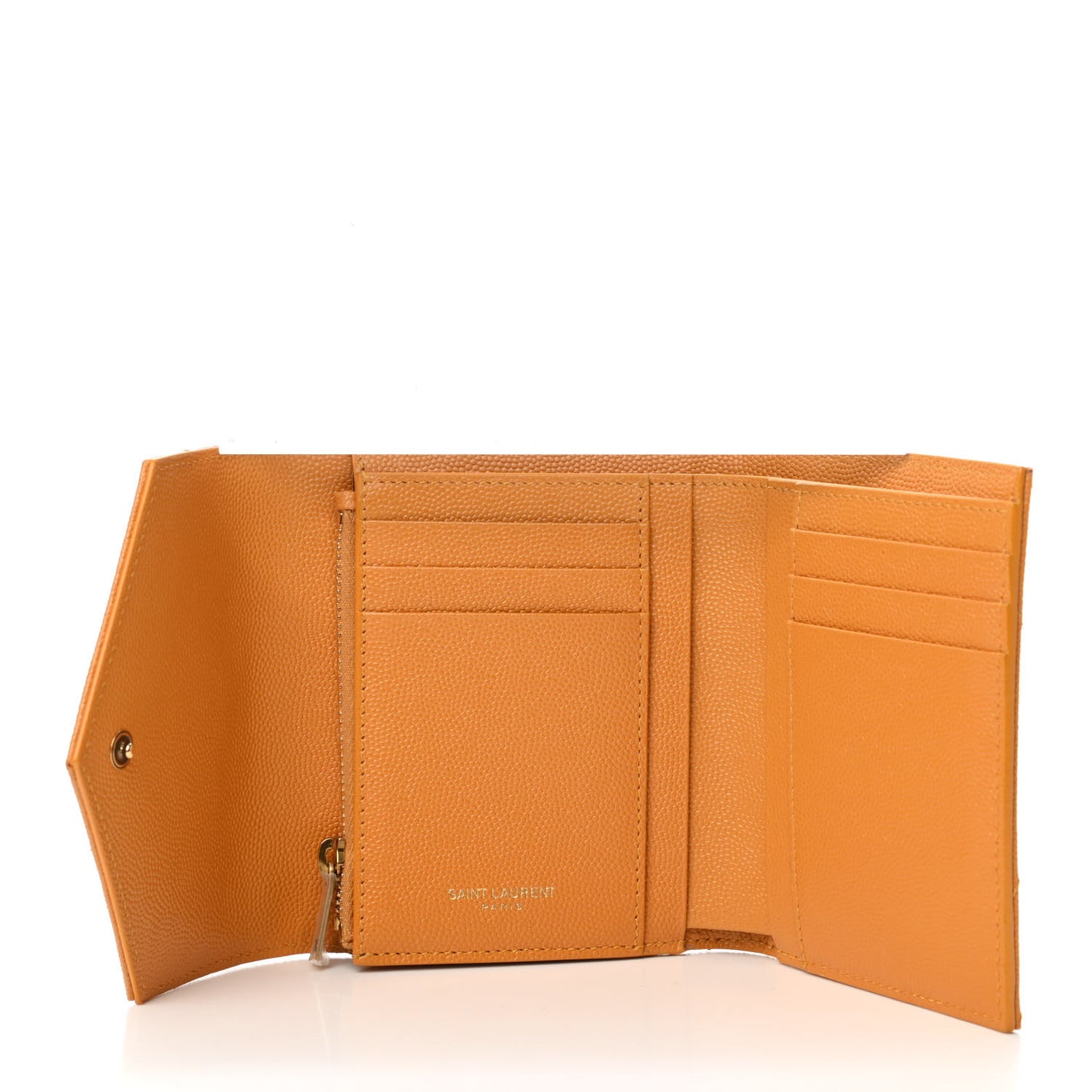 Grain De Poudre Matelasse Chevron Monogram Compact Tri Fold Wallet Senape Yellow