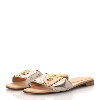 Louis Vuitton Monogram LV Frame Flat Mule 38.5 Dune Beige 4 of 11