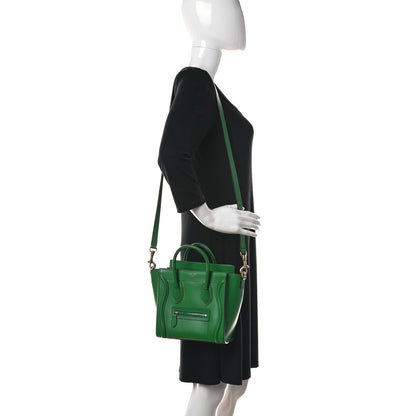 Celine Smooth Calfskin Nano Luggage Grass 2 of 9