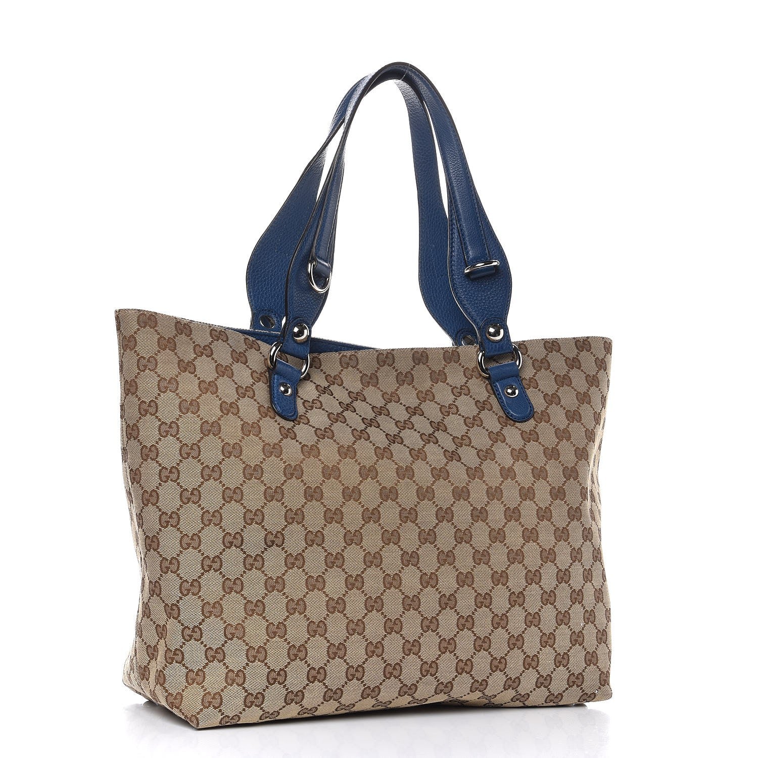 Gucci Monogram Medium Icon Bit Tote Blue 3 of 9