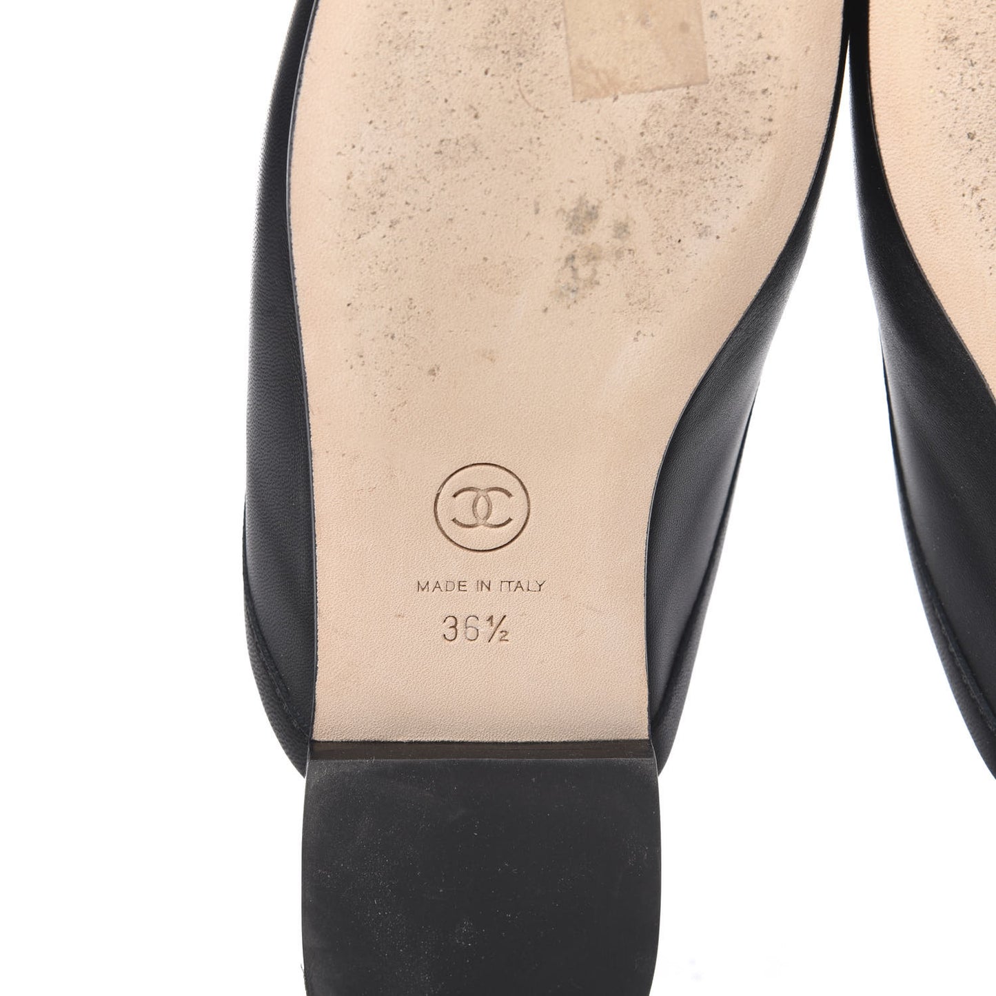 Lambskin Pearl CC Mules 36.5 Black