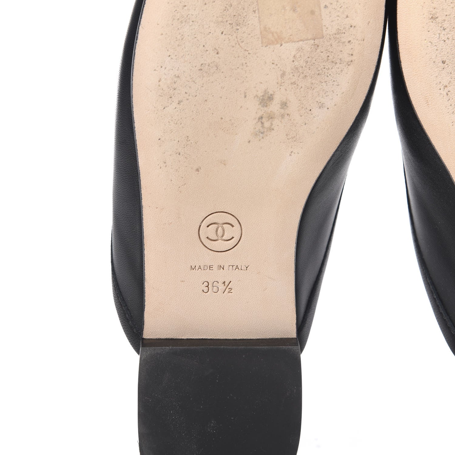 Chanel Lambskin Pearl CC Mules 36.5 Black 7 of 9