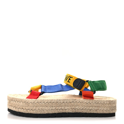 Loewe Raffia Paula's Ibiza Strappy Espadrille Sandals 38 Multicolor 1 of 7