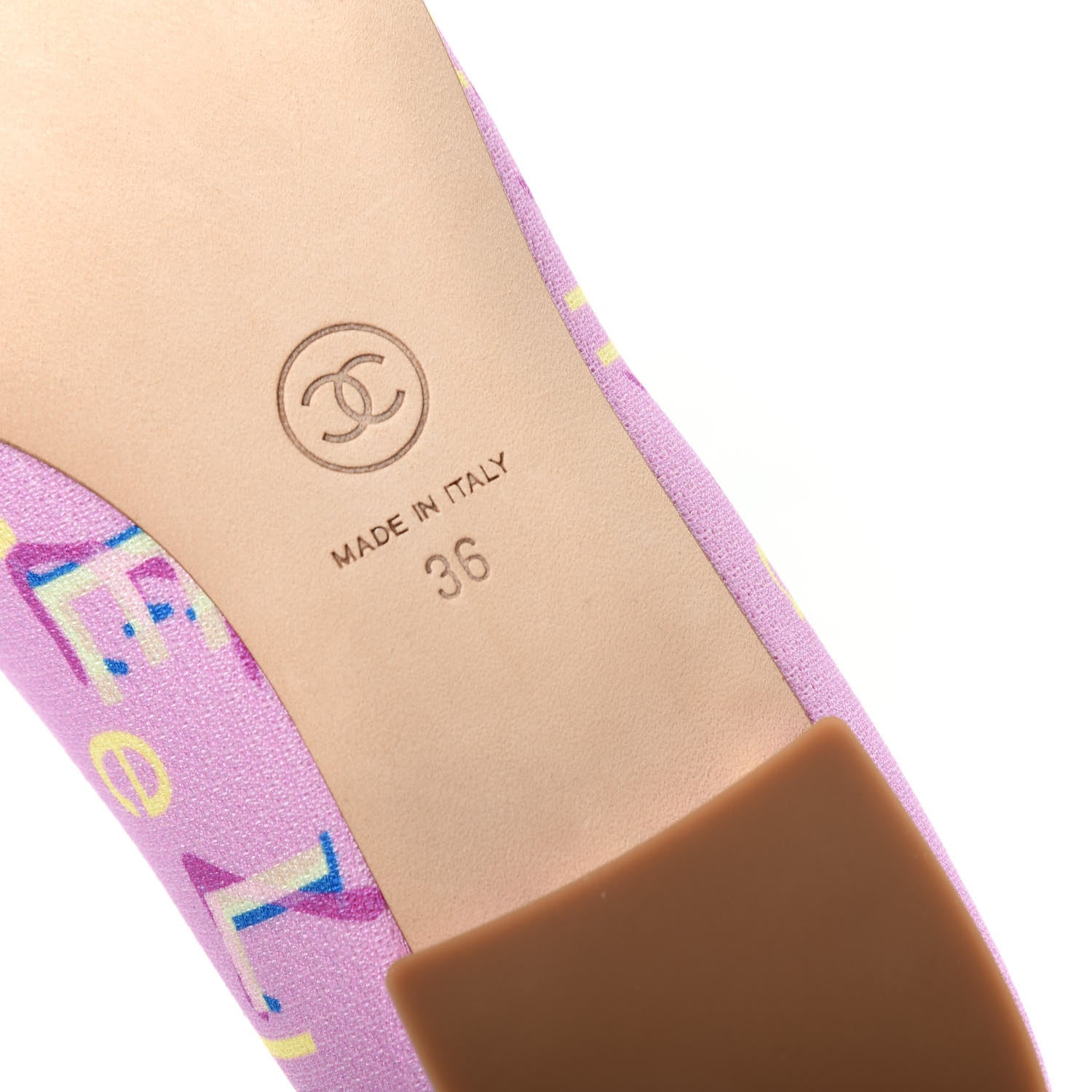 Chanel Fabric Grosgrain CC Flats 36 Pink Beige Black 9 of 11