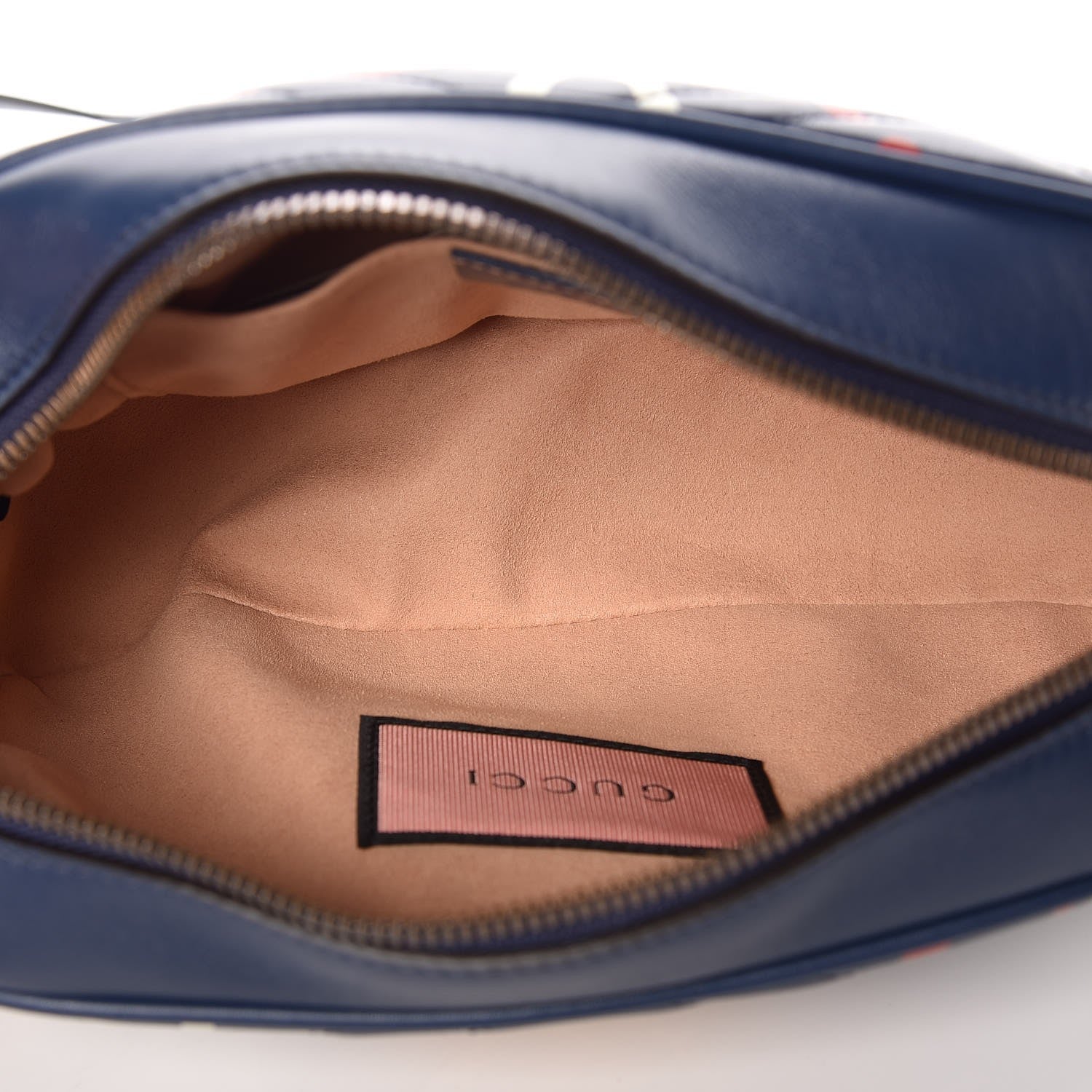 Gucci Calfskin Matelasse GucciGhost Small GG Marmont Chain Shoulder Bag Blue Agata Hibiscus Red 6 of 9