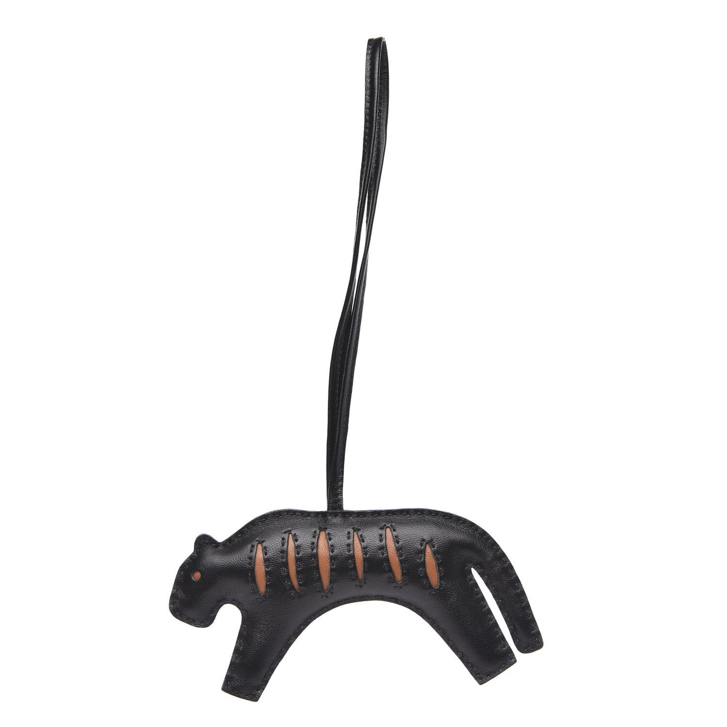 Milo Lambskin Rooroo Bag Charm Black Gold