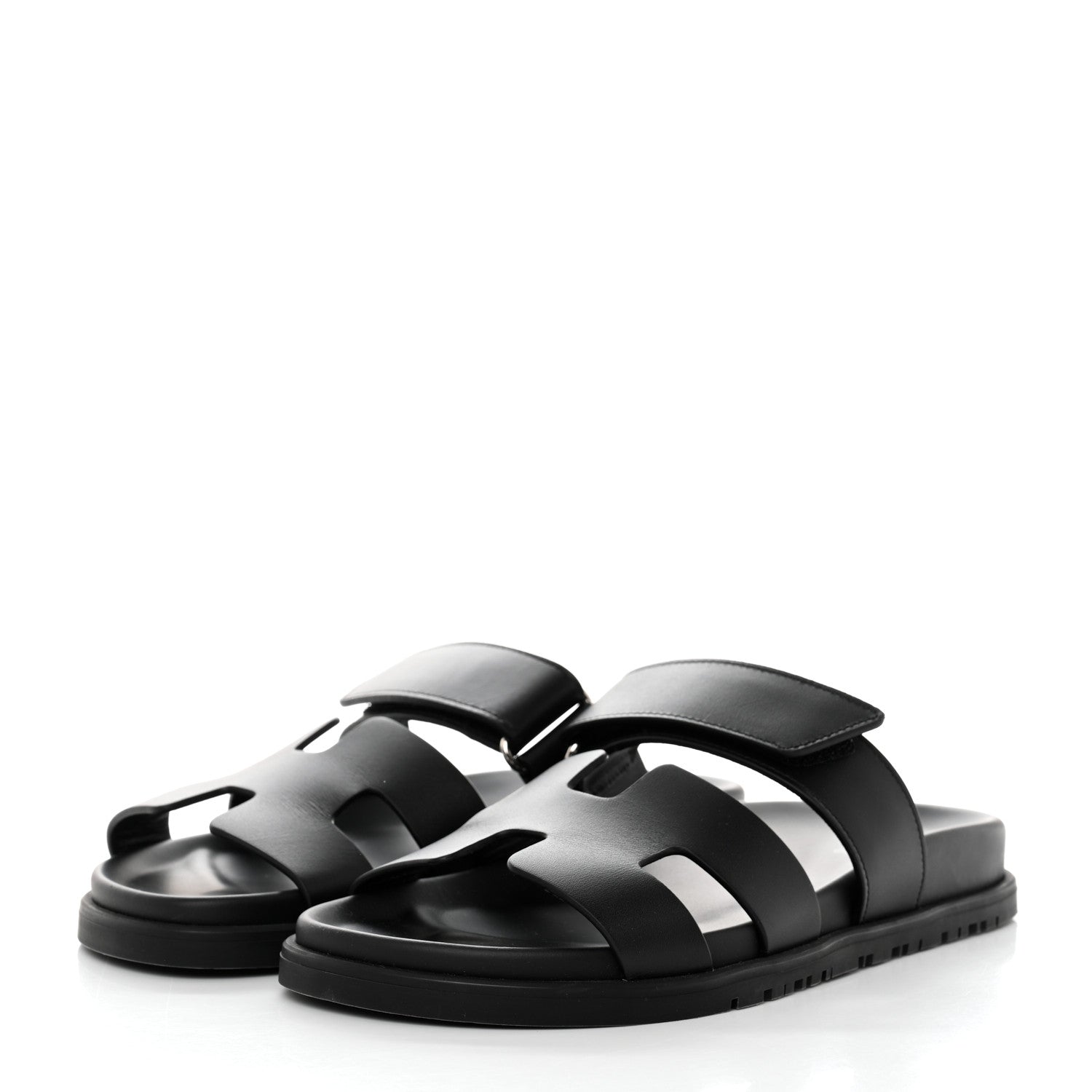 Hermes Calfskin Womens Chypre Sandals 36 Black 3 of 9