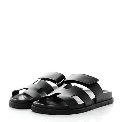 Hermes Calfskin Womens Chypre Sandals 36 Black 3 of 9