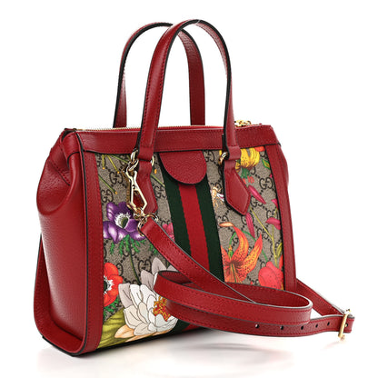 Gucci GG Supreme Monogram Flora Web Small Ophidia Tote Bag Red 3 of 11