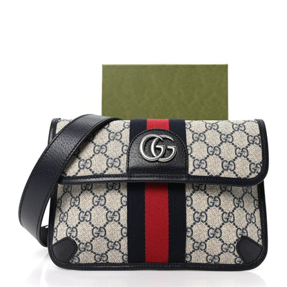 Gucci GG Supreme Monogram Web Small Ophidia Belt Bag 90 36 Beige Navy 11 of 11