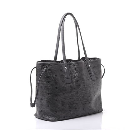 MCM Visetos Medium Liz Reversible Shopper Tote Phantom Grey 3 of 9