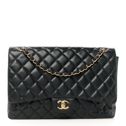 Chanel Lambskin Quilted Maxi Double Flap Black 1 of 11