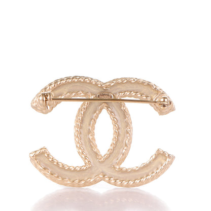 Chanel Crystal CC Brooch Light Gold 3 of 5