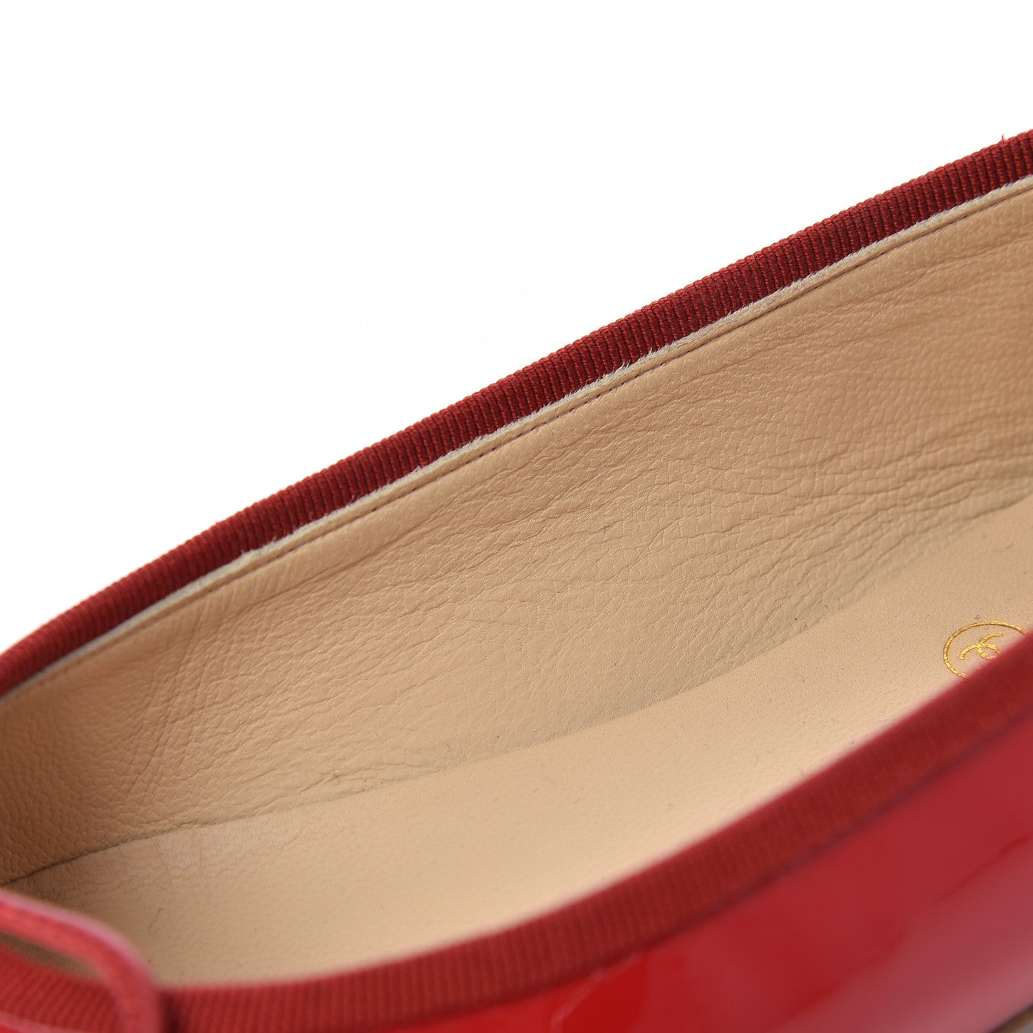 Chanel Patent CC Cap Toe Ballerina Flats 37.5 Red 10 of 17