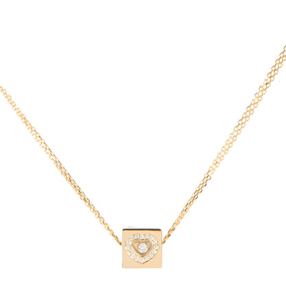 Chopard 18K Yellow Gold Diamond Ice Cube Love Necklace 1 of 9
