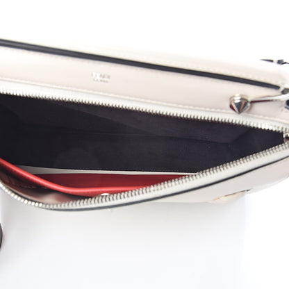 Fendi Vitello Baltico Shiny Nappa Lace Up DotCom Satchel Camelia Black Multicolor 5 of 11