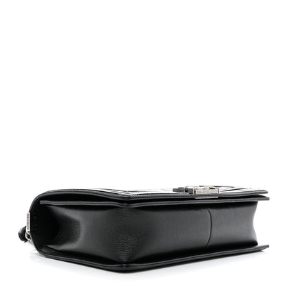 Chanel Goatskin Quilted Patent New Medium Duo Boy Flap Black 4 of 12