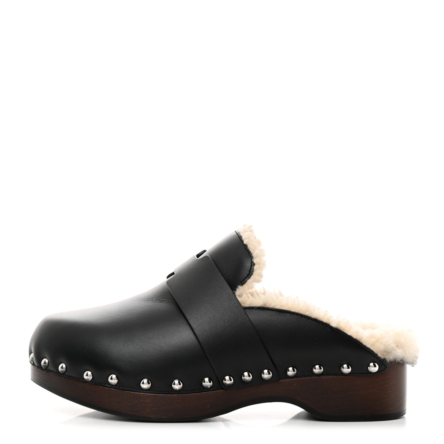 Calfskin Wool Calya Mules 35 Black
