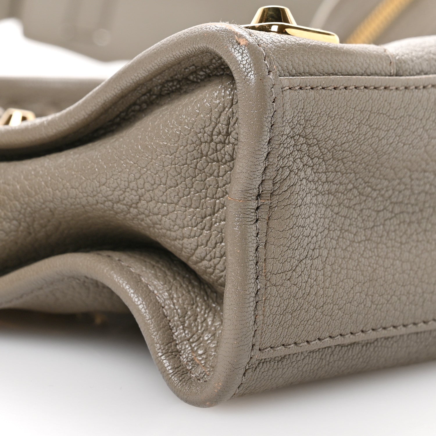 Balenciaga Chevre Gold Metallic Edge Hardware Mini City Gris Taupe 10 of 11