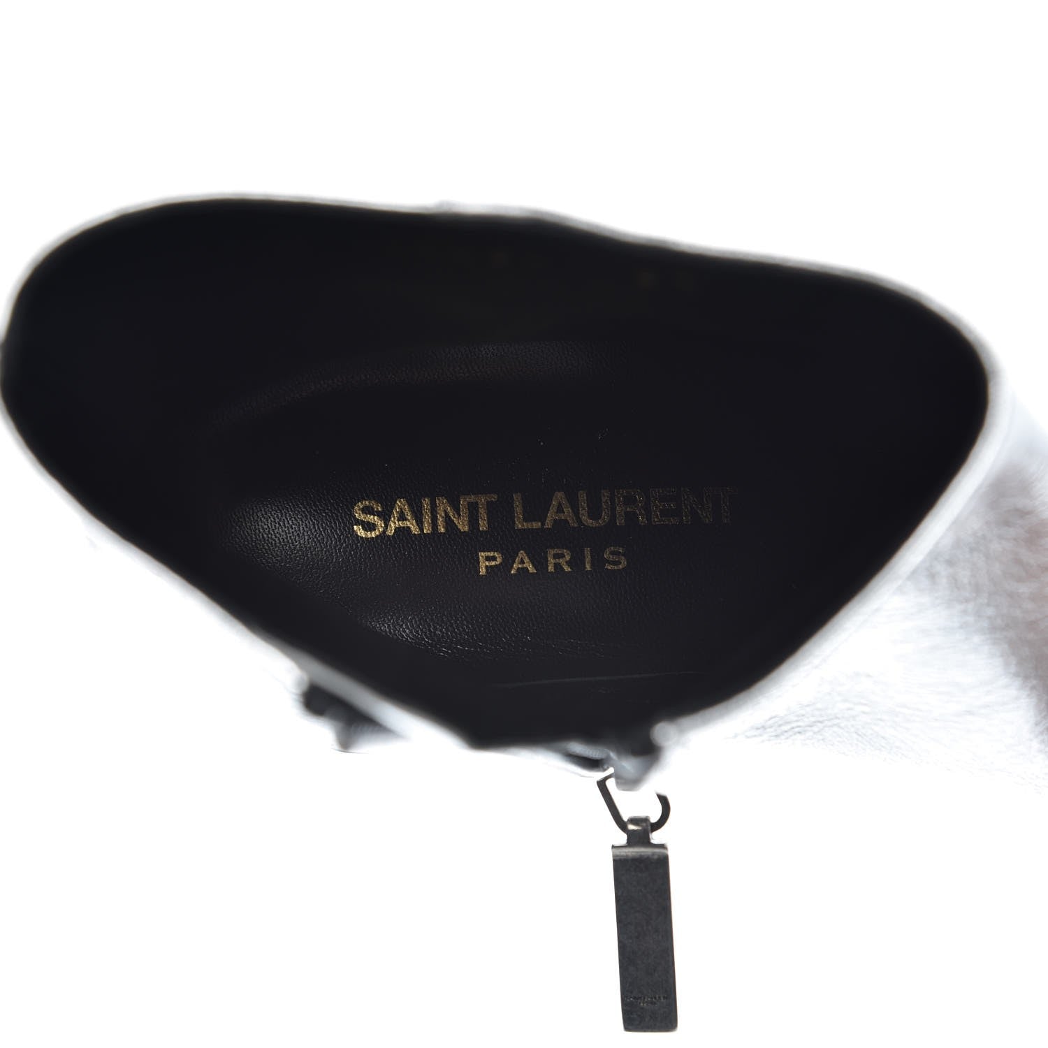 Saint Laurent Metallic Calfskin Loulou 50 Ankle Booties 37 Silver 7 of 10