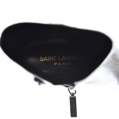 Saint Laurent Metallic Calfskin Loulou 50 Ankle Booties 37 Silver 7 of 10