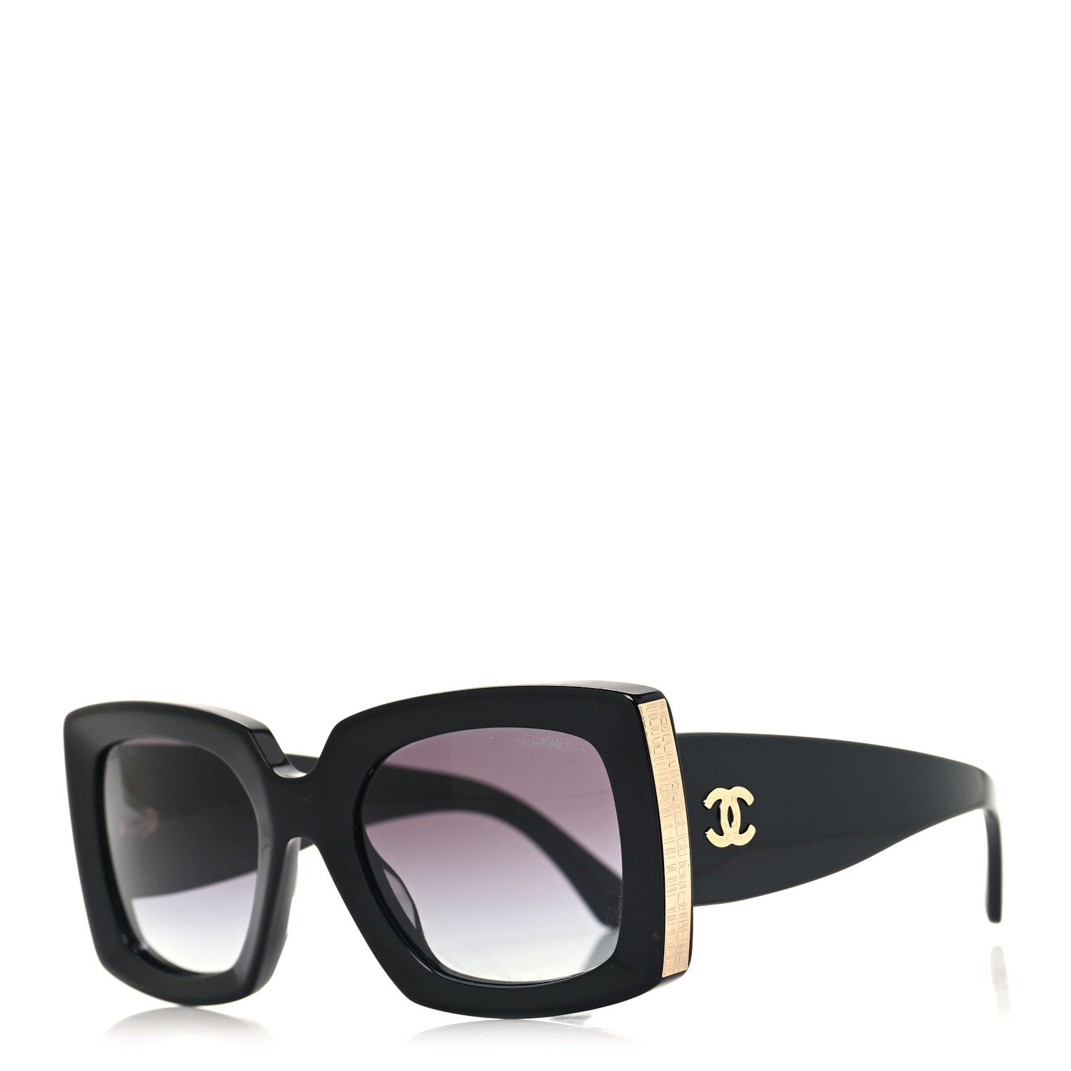 Chanel Acetate Rectangle Sunglasses 5435-A Black 1 of 7