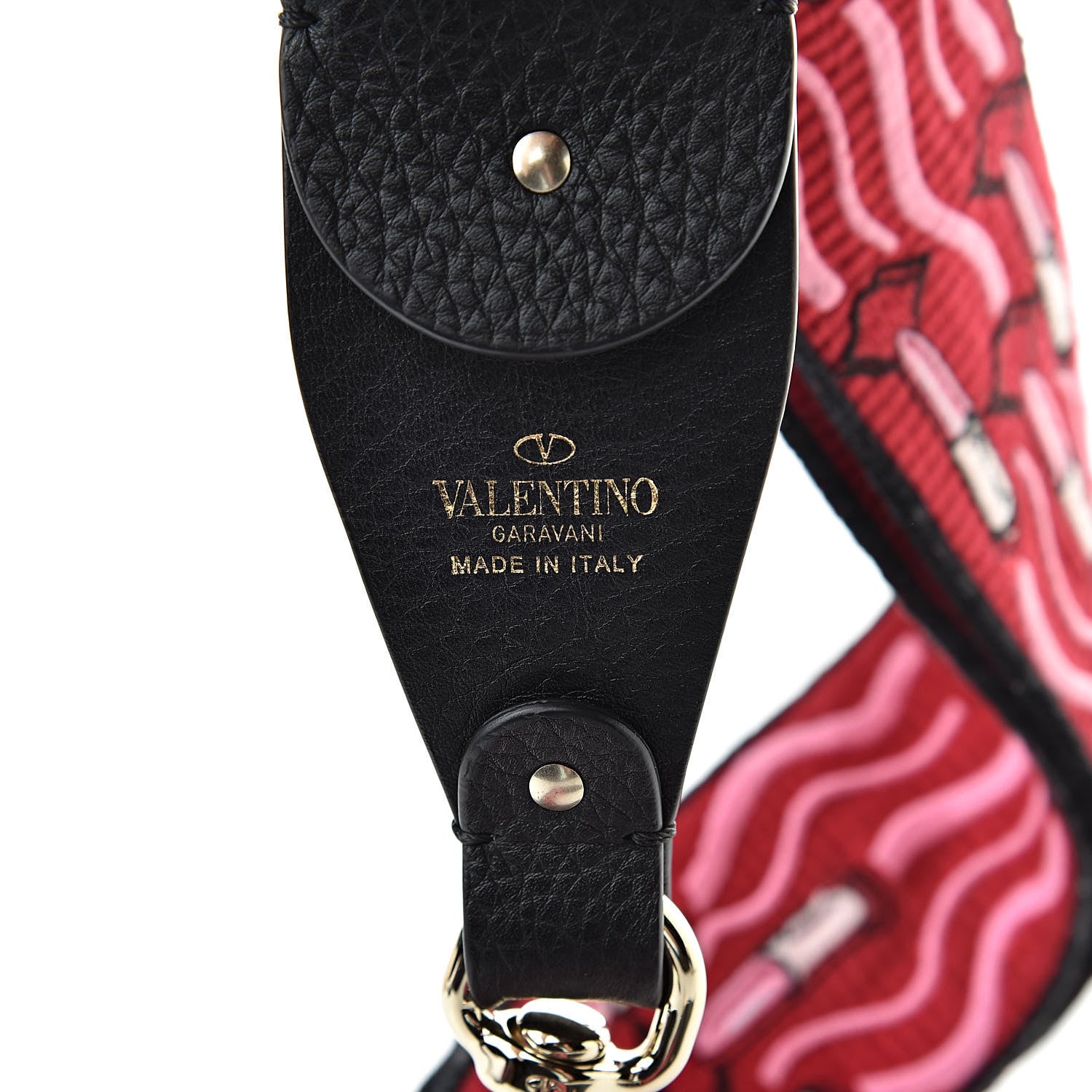 Valentino Garavani Canvas Lipstick Embroidered Rockstud Guitar Strap Multicolor 3 of 3