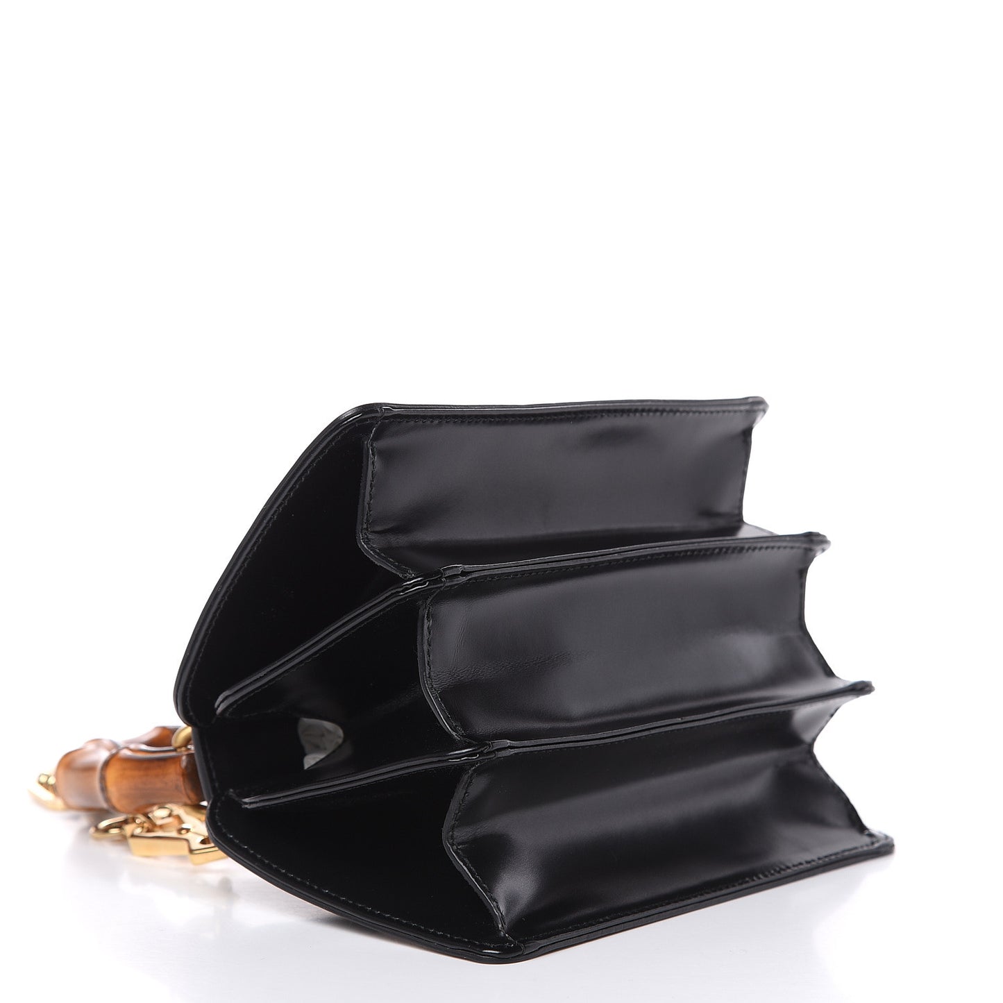 Calfskin Bamboo Mini Thiara Top Handle Bag Black