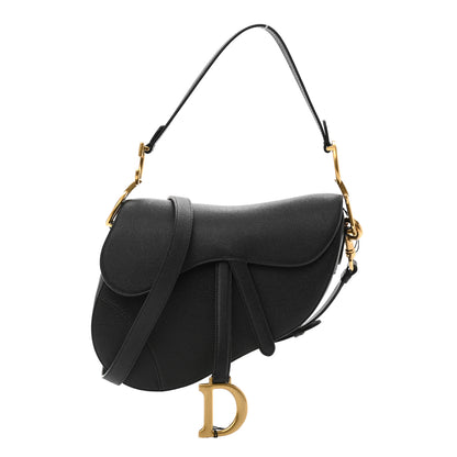 Christian Dior Grained Calfskin Mini Saddle Bag With Strap Black 1 of 10