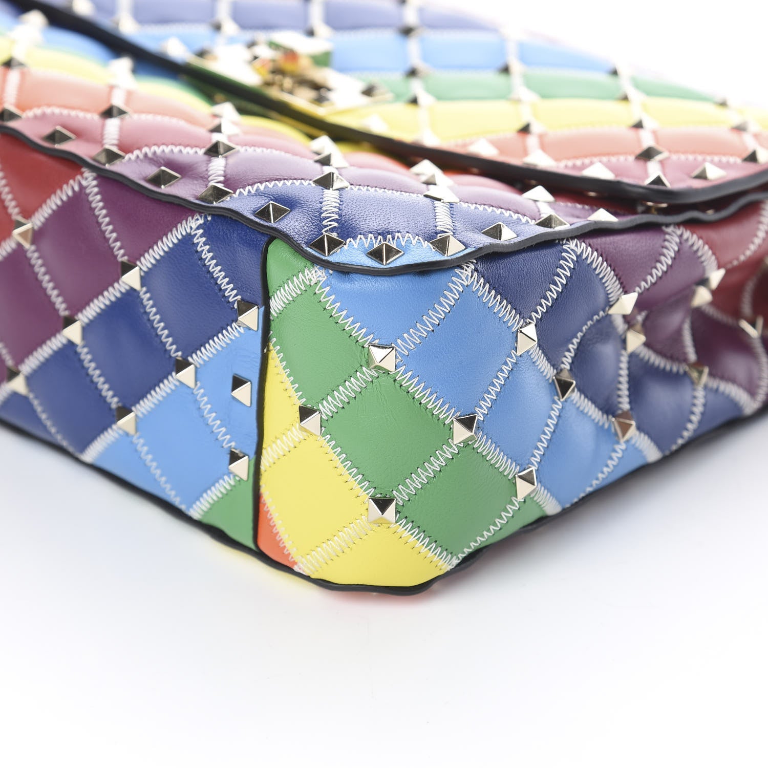 Valentino Garavani Lambskin Medium Rockstud Spike Shoulder Bag Rainbow 6 of 8