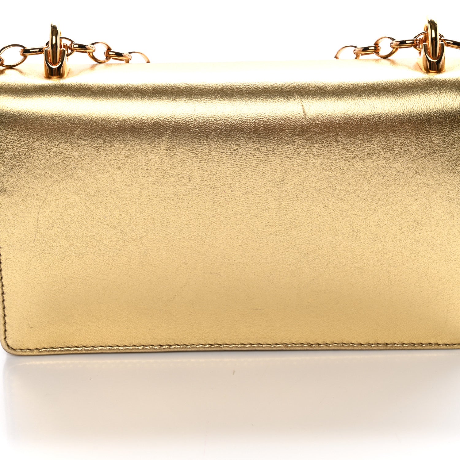 Dolce & Gabbana Metallic Calfskin DG Girls Shoulder Bag Gold 10 of 11