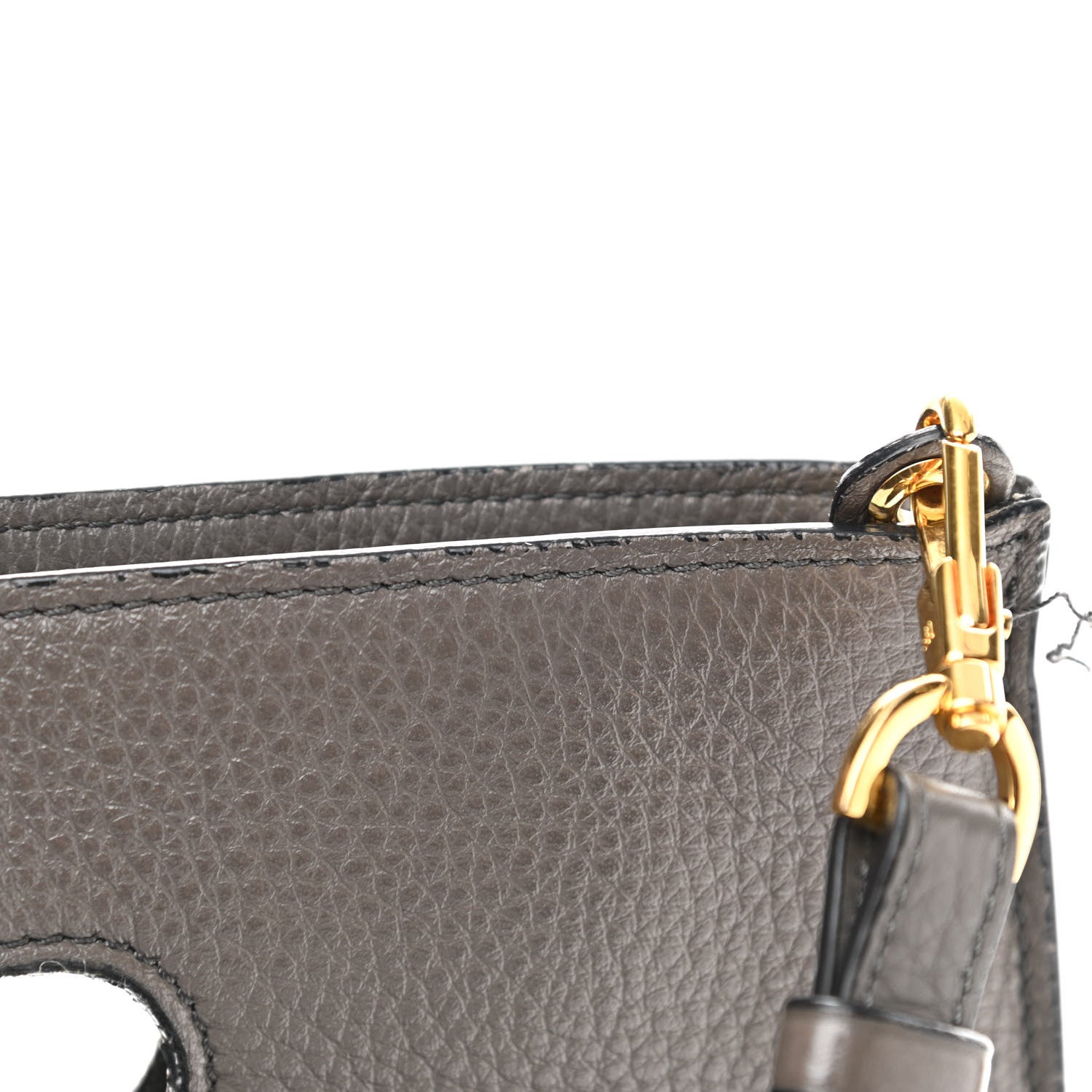 Tom Ford Grained Calfskin Alix Padlock Zip Tote Graphite 10 of 12